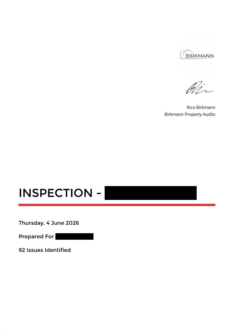 Birkmann Property Audits sample rental condition report overview and room condition summary PDF.